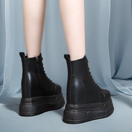 16cm Invisible Hidden Heel Womens Shoes Small Ankle Boots 10cm Platform Shoes Platform Martin Boots