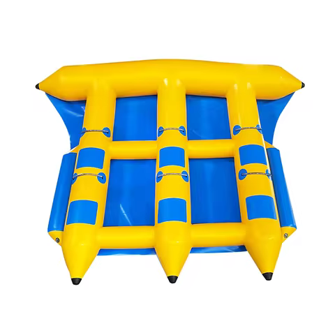 Durable Tarpaulin for 6 Person, PVC Inflatable Flyfish Banana Boat towable Tube water toys made by D