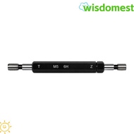 WISDOMEST Double Ends Thread Gauge, Steel Material Black Thread Plug Gauge, Durable M5x0.8 6H Tolera