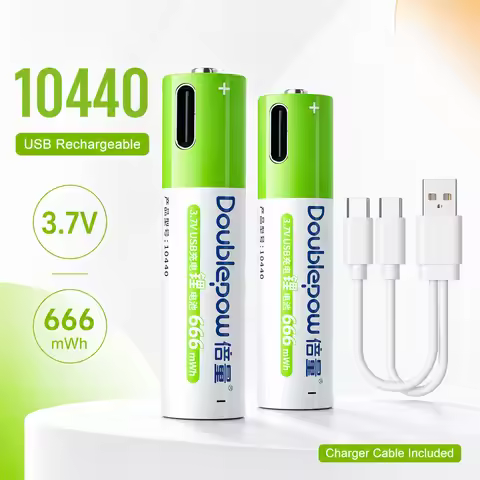 10440 Rechargeable Battery 3.7V 666mWh Lithium Ion AAA Size Cells with Type-C Charging Cable for Dev