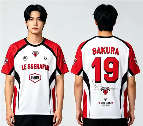 2026 Summer New Kpop Fashion Jersey C-Chaewon Digital Graphic Short Sleeved Tee Fan Gift Summer Men'