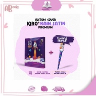 AB-Empty Children's Iqro Cover (without Iqro) A5 size Satin Material (Rocket Motif biru) Iqro Cover