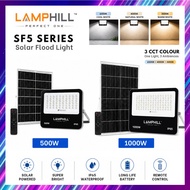 LAMPHILL 500W 1000W SOLAR Flood Light 3 Colour Lampu Solar Spot light Outdoor waterproof Lighting