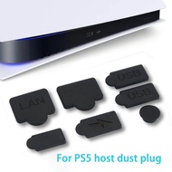 Narsta ชุดปลั๊กกันฝุ่นซิลิโคน7ชิ้น,ปลั๊กกันฝุ่นป้องกันอินเตอร์เฟซ USB สำหรับชิ้นส่วนอุปกรณ์เสริมเครื่องเล่นเกม PS5 Playstation 5