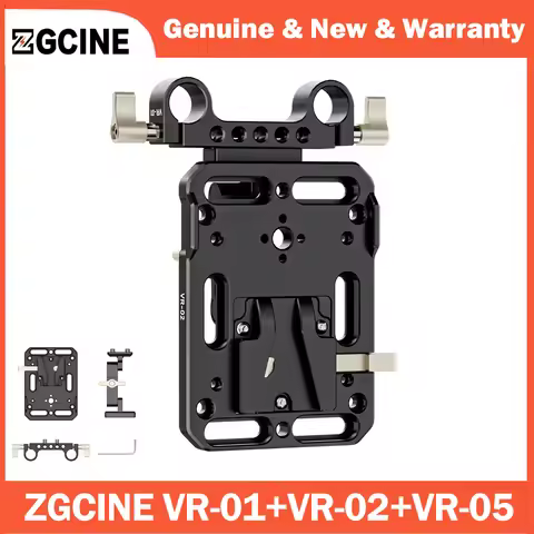 ZGCINE VR VR-01 VR-02 VR-05 Kit V Mount Battery Adapter Plate with 15mm Rod Clamp Adjustable Arm for