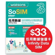 Watsons x 3HK SoSIM 儲值卡