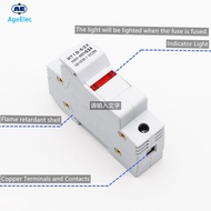 ◎Age Elec◎ 63A Tube Ceramic Fuse Holder 500V With Rt18-63 50A Fuse Blow 14*51Mm 32A Base 14518Mm Ac 