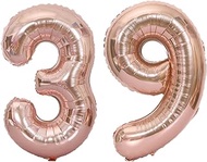 39 Number Foil Balloon Number 40 Inch Jumbo Giant Balloon for 39th Birthday Party Decoration Wedding