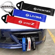 Car Towing Strap Belt Nylon Decoration Ropes Bumper Tow For Nissan Almera Livina X-Trail Navara Serena Frontiere Grandis