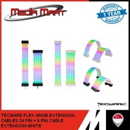TECWARE FLEX ARGB EXTENSION CABLES 24 PIN + 8 PIN CABLE EXTENSION BLACK/WHITE
