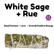 SI White Sage Rue (Ruda) Smudge Stick for Abundance, love and Overall Positive Energy