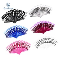 [nvnrbso] 50 Pieces Acrylic Tapers and  14G-00G  Ear Gauges Expander Assorted Size Kit
