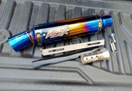 ปลายท่อแต่ง K Drag สวมคอ 2 นิ้วสูง 3 นิ้วยาว 16 นิ้วสีรุ้งแถมแคทลดเสียง ปลายท่อแต่งสินค้าเกรดดี แข็ง