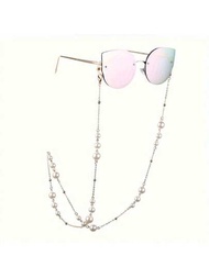 1入豪華個性化大珍珠小珍珠眼罩掛鏈,口罩掛鏈,眼罩帶,太陽眼鏡項鏈,眼罩帶（不含眼鏡）