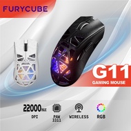 FURYCUBE G11 Mouse Contours Wireless Mice PAW3311 Sensor with Macro For Gaming Office 400 Mah