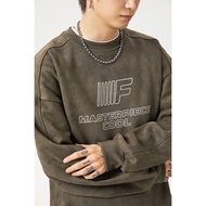 400G Heavy Suede Round Neck Sweatshirt Spring Split Design American Letter Embroidery Couple Hoodie 