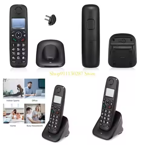 J1HC D1001 Fixed Landline Wireless Telephone Stylish with Multi Languages Caller Display Backlit and