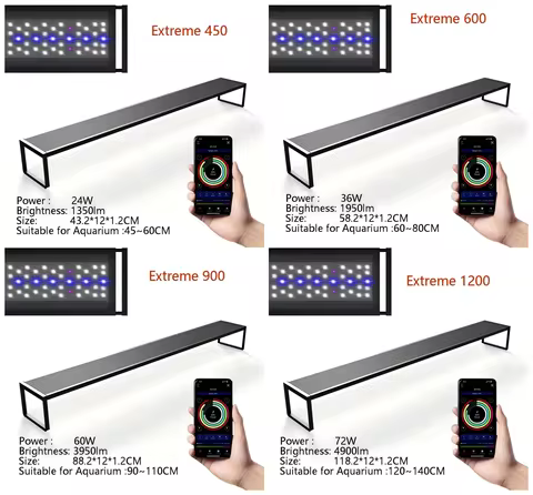 LED Aquarium light MICMOL Extreme II 450 600 900 Adjustable bracket App Control Planted Growth Water