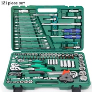 LSQXIGJ-01 121 Piece Set Auto Repair Tool Box Sleeve Wrench Household Car Repair Kit Ratchet Repair 