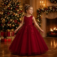 New flower girl dress dressed up for birthday party evening dress suitable for 4-12 years old tulle 