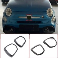 For Fiat Abarth 595 695 2017-2025 ABS Glossy Black Logo Decoration Ring Front And Rear Logo Cover Ca