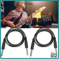SUMU 2PCS 6.35mm To 6.35mm Single-channel, 3.3ft Flexible Guitar Instrument Cable,  Sound Plug and P
