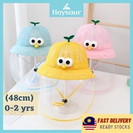 [0~2 YO] Tinysaur Kids Bucket Hat Face With Shield For Kids Face Shield Bucket Hat Baby Topi Budak Lelaki Topi Baby Girl
