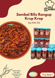 SAMBAL IKAN BILIS RANGUP KRUP KRAP KAK ZAI 100g Sambal Bilis Kering Crunchy Anchovy Sambal Ready to Eat