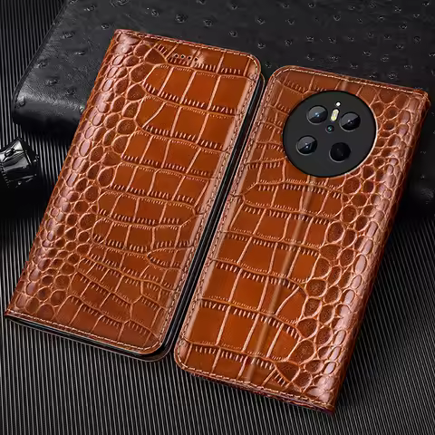 Crocodile Genuine Leather Flip Case For Huawei Mate 9 10 20 20X 30 40 50 60 70 Pro Lite Plus Phone W