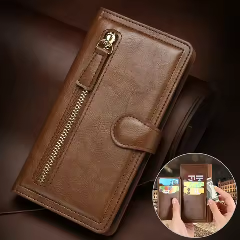 Zipper Multi Card Leather Coque for Samsung Galaxy S26 Ultra 5G 2026 Luxury Case Magnetic Book Funda