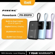 Pineng Powerbank 22.5W Fast Charge | Built-in Cable Type-C & Fruit | PN-891PD 10000mAh | PN-892PD 20