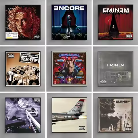 Hip Hop Rapper Eminem Hot Music Album Cover Curtain Call Poster Retro Singer Canvas Painting Wall Ar