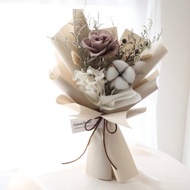 卡布奇諾玫瑰花束 大地色永生花束 情人節花束 生日花束