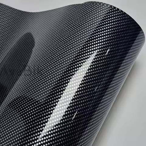PET 8D/9D Black Silver Carbon Fiber Vinyl Wrap Film DIY Car Interior Decoration Sticker With Air Rel