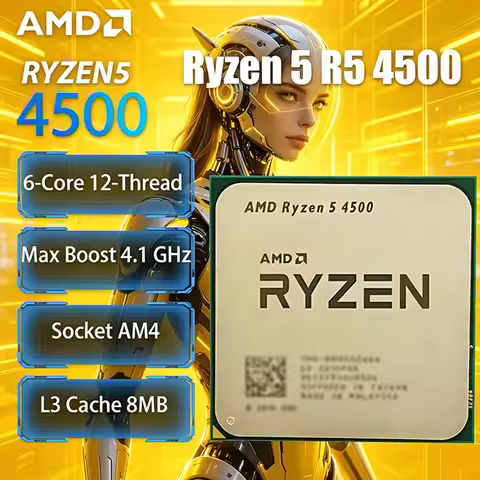 AMD Ryzen 5 4500 Naked packaging Socket AM4 6-Core 12-Thread L3=8MB DDR4 Processor 65W PCIe 3.0 7NM 