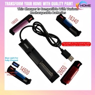 USB Charger Compatible With 26650/18650/18490/17670/14500/10440/16340 (Flat And Pointed) Rechargeabl