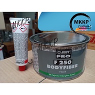 Fiber Putty F250 BODYFIBER Body Car Good Steel Adhesion (Size 750 Grams + Liquid)
