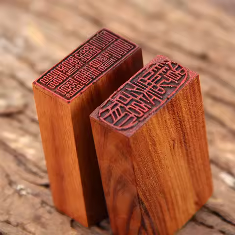 Customized Chinese Name Stamp Traditional Wood Calligraphy Painting Stamps Portable Personal Seal Te