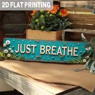 2D Plane, 1pc Retro Country Style "Take A Deep Breath" Wall Decoration, Featuring Greenish-Blue And 