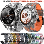 26 22mm Camouflage Silicone Watchbands Wriststrap For Coros VERTIX/2 For Garmin Fenix 6X 6 Pro 5X 5 7X 7 Quick Release Bracelet