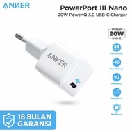 Anker Powerport Iii Nano - Wall Charger 20W Pd - A2633 - Garansi Resmi