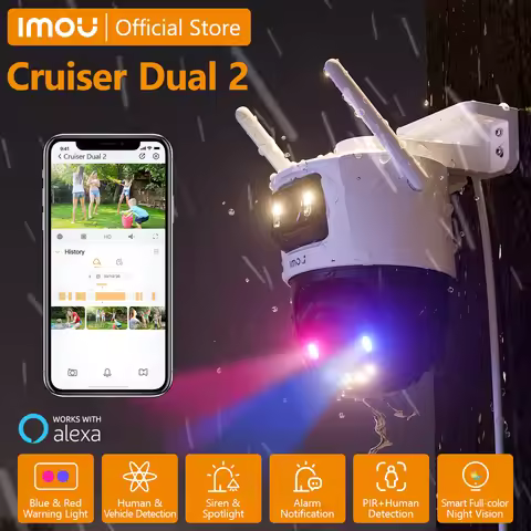 IMOU Cruiser Dual 2 10MP Red-Bule Warning Light Dual Lens Outdoor PTZ WiFi Camera Vehicle & Human De