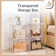 ACRYLIC LUXARY BAG CASE & DISPLAY BOX SIDE DROP MAGNETIC FULLY TRANSPARENT STACKABLE
