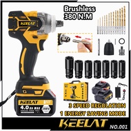 keelat Cordless Brushless Electric Impact Wrench Drill  Screwdriver Impact Driver Ratchet  1/2 " 1/4 " Milwaukee KID004