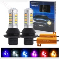2pcs Lampu Led Drl/Sein T20 1156 42smd Model Ganda Warna Putih/Biru/Kuning Untuk Mobil