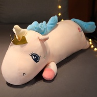65-100cm Giant Plush Toy Kawaii Lying Unicorn Doll Pillow Fluffy Animal Plushie Toy Long Bed Sleepin