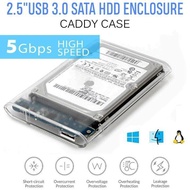 กล่องใส่ฮาร์ดดิส External Hard Drive Case Enclosure Transparent 2.5 Inch SATA to USB 3.0 Hard Drive SSD Enclosure HDD Case Support Max 2TB Tool-free Design with Free USB 3.0 Cable