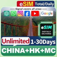 【中国香港澳门 China Hong Kong Macau eSIM】【🔥Unlimited Data】China Hong Kong Macau eSIM 3-in-1 中港澳通用 eSIM 中港澳