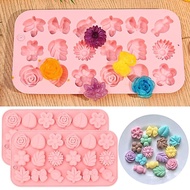 Candy Chocolate 18 Cavities Leaf Imprint Mold - Soft Silicone DIY Pudding Homemade Easy Demoulding M