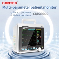 CONTEC CMS6000 Portable ICU patient monitor ECG NIBP SPO2 RESP TEMP PR Vital signs ECG Machine Recha
